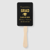 Abschluss Black Gold Stars Graduate Foto Long Fächer (Vorderseite)