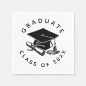 Abschluss Black Grad Cap Diploma Class 2023 Serviette (Vorderseite)
