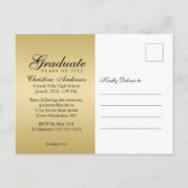 Abschluss Black Grad Cap & Script auf Silver Party Einladungspostkarte (Rückseite)