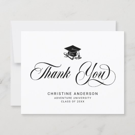 Abschluss Black Grad Cap Vielen Dank (Vorderseite)