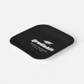 Abschluss Black Graduate Retro Typografie Einfach Pappteller (Gewinkelt)