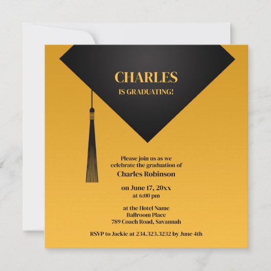 Abschluss Black Hat Einladung (Vorderseite)