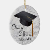 Abschluss Black Marble Personalisiert Keramik Ornament (Rechts)