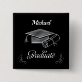 Abschluss Black & Silver, Cap & Diploma Button (Vorderseite)
