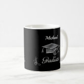 Abschluss Black & Silver, Cap & Diploma Kaffeetasse (VorderseiteRechts)