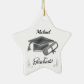 Abschluss Black & Silver, Cap & Diploma Keramik Ornament (Rechts)