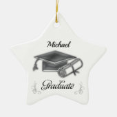 Abschluss Black & Silver, Cap & Diploma Keramik Ornament (Vorne)