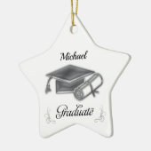 Abschluss Black & Silver, Cap & Diploma Keramik Ornament (Links)