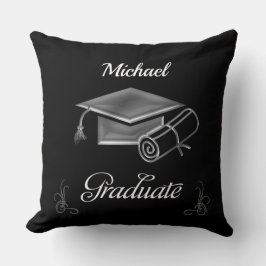 Abschluss Black & Silver, Cap & Diploma Kissen