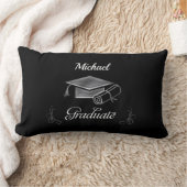 Abschluss Black & Silver, Cap & Diploma Lendenkissen (Decke)