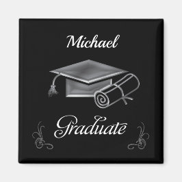 Abschluss Black & Silver, Cap & Diploma Magnet