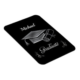 Abschluss Black & Silver, Cap & Diploma Magnet
