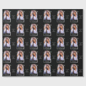 Abschluss Black Silver Sun Moon Stars Grad Foto Geschenkpapier (Flach)