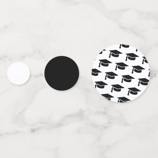 Abschluss Black Tassel Cap Konfetti (Rückseiten)