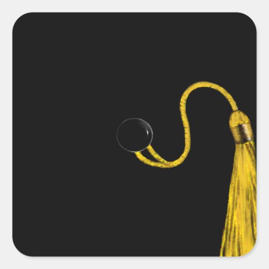 Abschluss Black und Gold Quadratischer Aufkleber (Vorderseite)