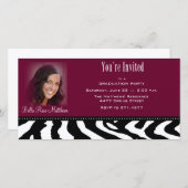 Abschluss Black Zebra Fotokarte Ankündigung (Vorne/Hinten)