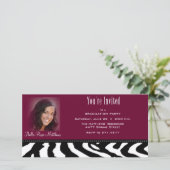 Abschluss Black Zebra Fotokarte Ankündigung (Stehend Vorderseite)