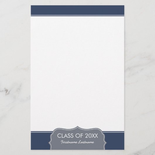 Abschluss - Blaue Grenze mit Klasse Briefpapier (Vorderseite)