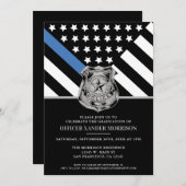 Abschluss "Blaue Linie" für Polizeibehörden Einladung (Vorne/Hinten)