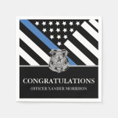 Abschluss "Blaue Linie" für Polizeibehörden Serviette (Vorderseite)