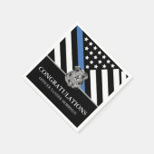 Abschluss "Blaue Linie" für Polizeibehörden Serviette (Ecke)