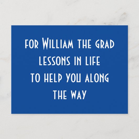 Abschluss - Blaue Party - Lehrveranstaltungen Postkarte (Vorderseite)