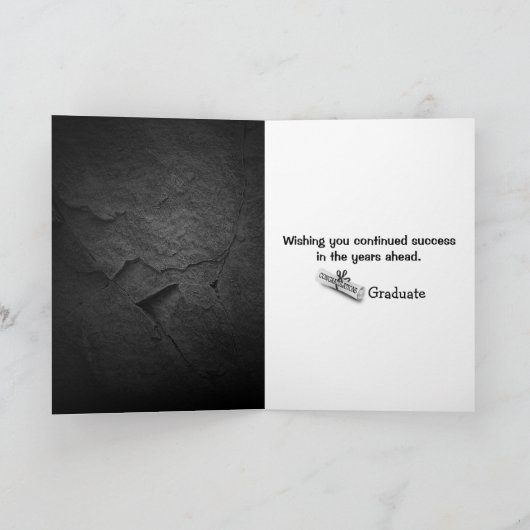 Abschluss Bleibe Phantastischen Text mit Brille Karte (Innenseite)