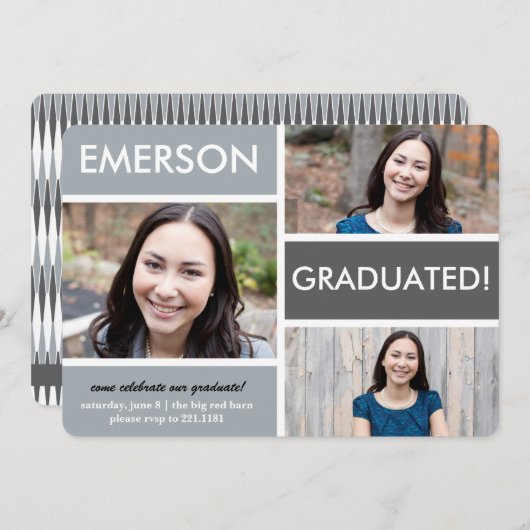 Abschluss blockiert Einladung (Vorne/Hinten)