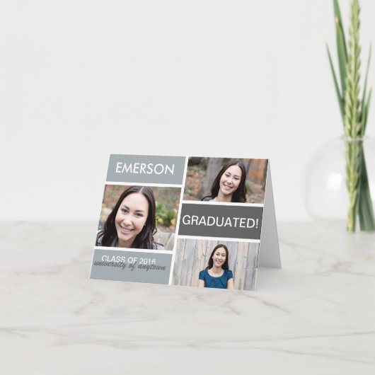 Abschluss blockiert Notecard Dankeskarte (Vorderseite)