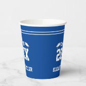 Abschluss Blue and White Grad Name Class of 2025 Pappbecher (Links)