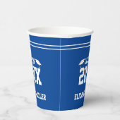 Abschluss Blue and White Grad Name Class of 2025 Pappbecher (Rechts)