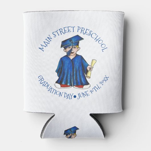 Abschluss Blue Cap Gown Diploma Graduate Dosenkühler (Vorderseite)