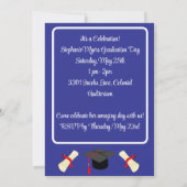 Abschluss, Blue Flat Announcement Card Ankündigung (Rückseite)