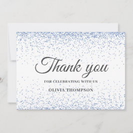 Abschluss Blue Glitzer Vielen Dank Dankeskarte
