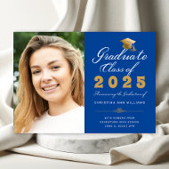 Abschluss Blue Gold Script Class of 2025 Foto Ankündigung