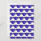 Abschluss Blue Grad Cap Diploma Confetti Party Einladung (Rückseite)