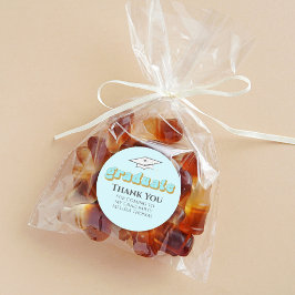 Abschluss Blue Graduate Retro Typografie Einfach Runder Aufkleber