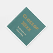 Abschluss Blue Green Orange Grad und Schulname Serviette (Ecke)