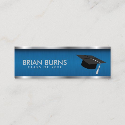 Abschluss - Blue Insert Card Mini Visitenkarte (Vorderseite)