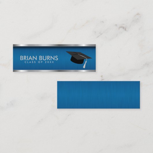 Abschluss - Blue Insert Card Mini Visitenkarte (Vorne/Hinten)