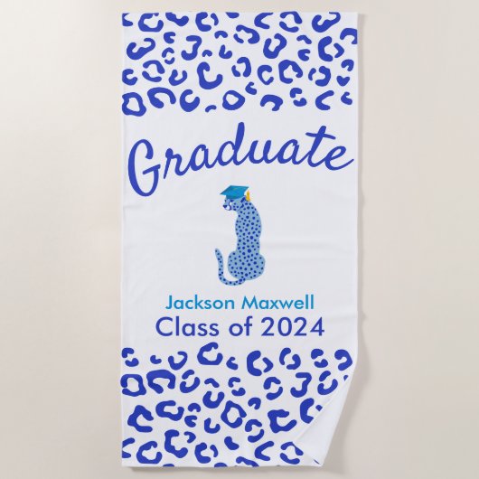 Abschluss Blue Leopard Beach Handtuch (Vorderseite)