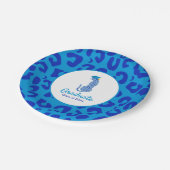 Abschluss Blue Leopard Paper Plate Pappteller (Schrägansicht)