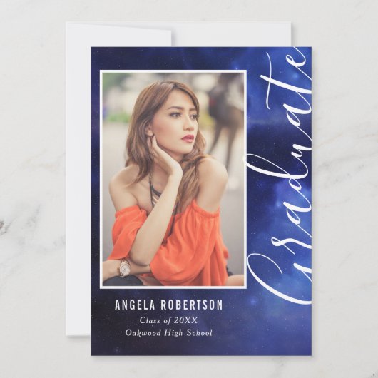 Abschluss Blue Nebula Space Stilvolles modernes Fo (Vorderseite)