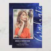 Abschluss Blue Nebula Space Stilvolles modernes Fo (Vorne/Hinten)