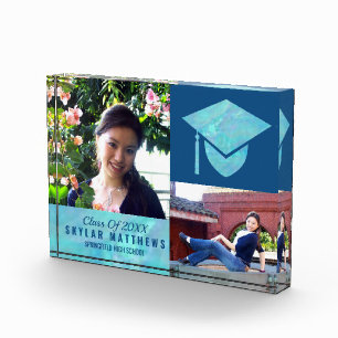 Abschluss Blue Opal Chic Trendy Keepake Fotoblock