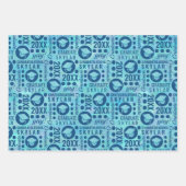 Abschluss Blue Opal Trendy Assortiment Foto Geschenkpapier Set (Vorderseite 3)