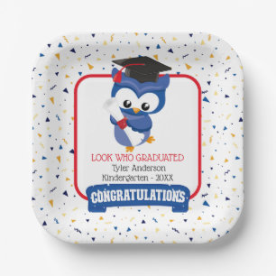 Abschluss Blue Owl Kindergarten  Pappteller