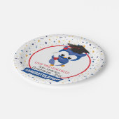 Abschluss Blue Owl Kindergarten Pappteller (Schrägansicht)