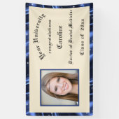 Abschluss Blue Satin Border Fügen Sie ein Foto hin Banner (Vertikal)