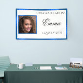 Abschluss Blue Satin Custom Foto Banner (Messeveranstaltung)